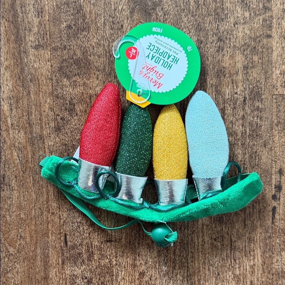 Festive Glitter Holiday Headband pet size l/xl